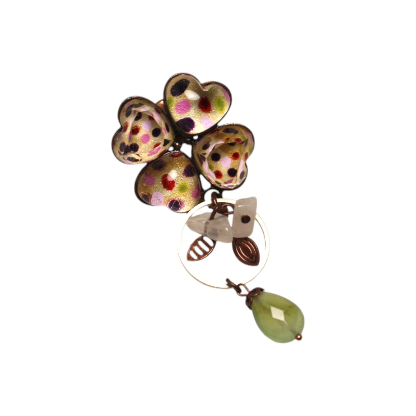 Pin Brooch Pink Hydrangea Flower TAMARUSAN