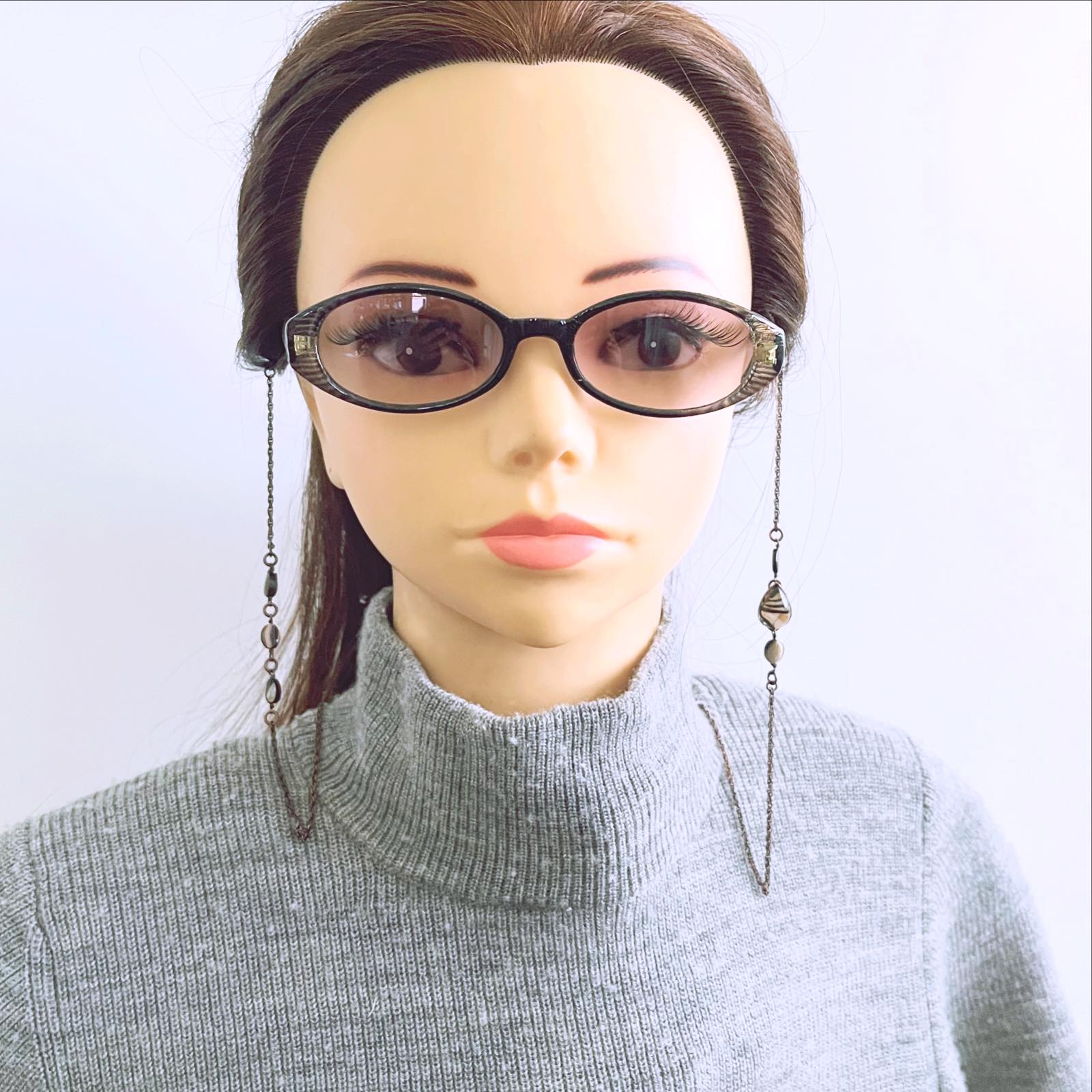 Eyeglass Chain Shell Simple Brown TAMARUSAN