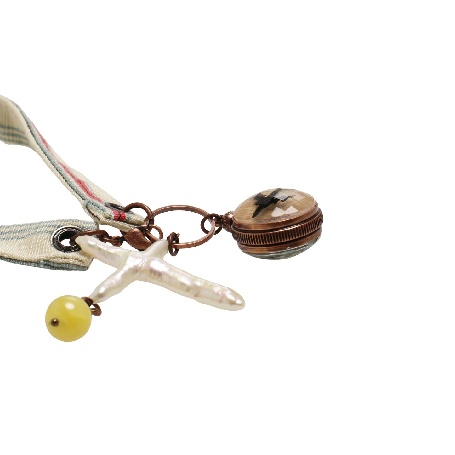 Bag Charm Dragonfly Airplane Freshwater Pearl TAMARUSAN