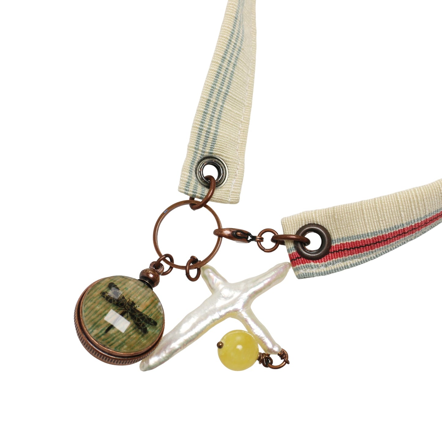 Bag Charm Dragonfly Airplane Freshwater Pearl TAMARUSAN