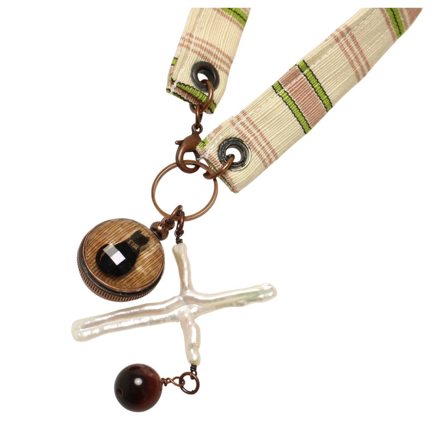 Bag Charm Dragonfly Airplane Freshwater Pearl TAMARUSAN