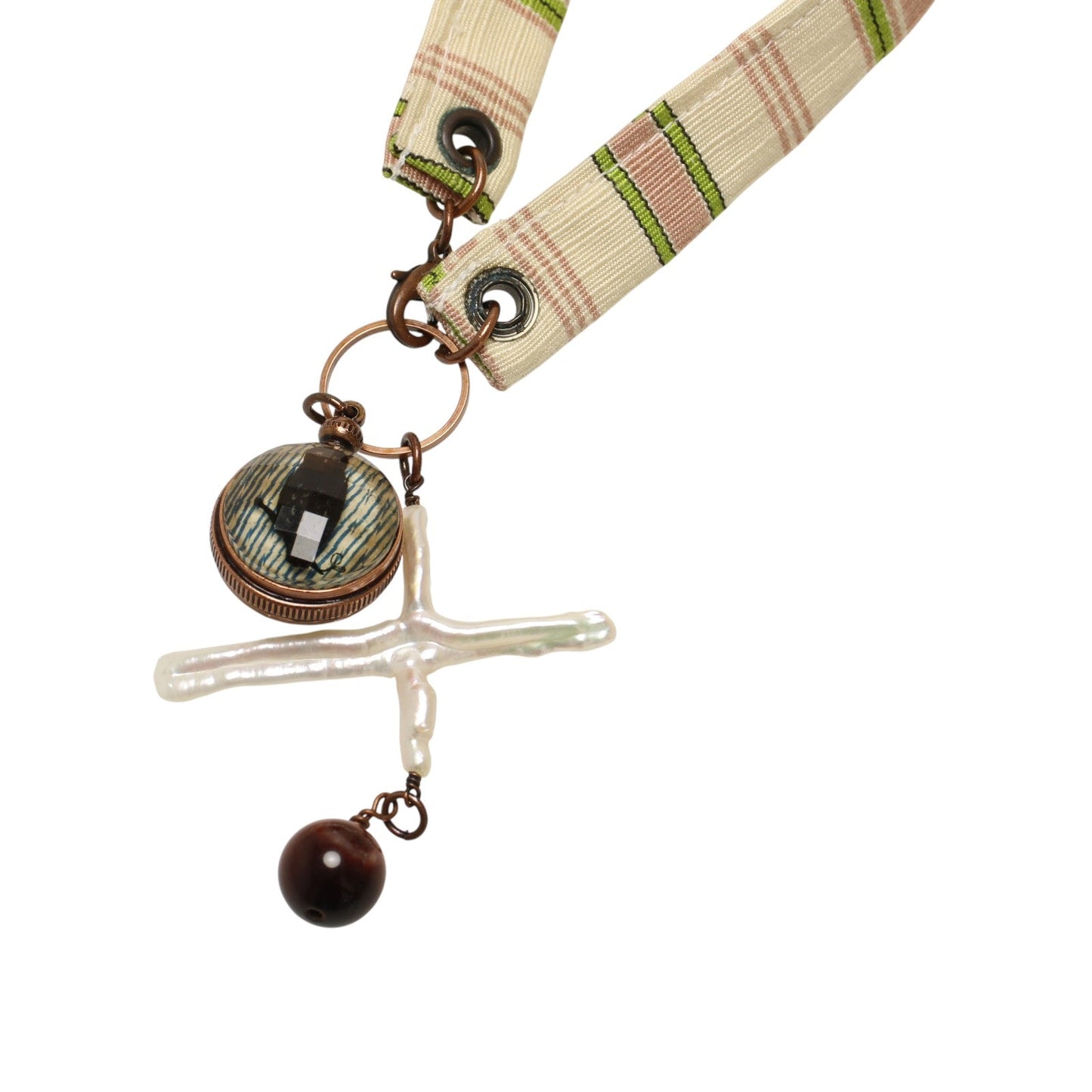 Bag Charm Dragonfly Airplane Freshwater Pearl TAMARUSAN