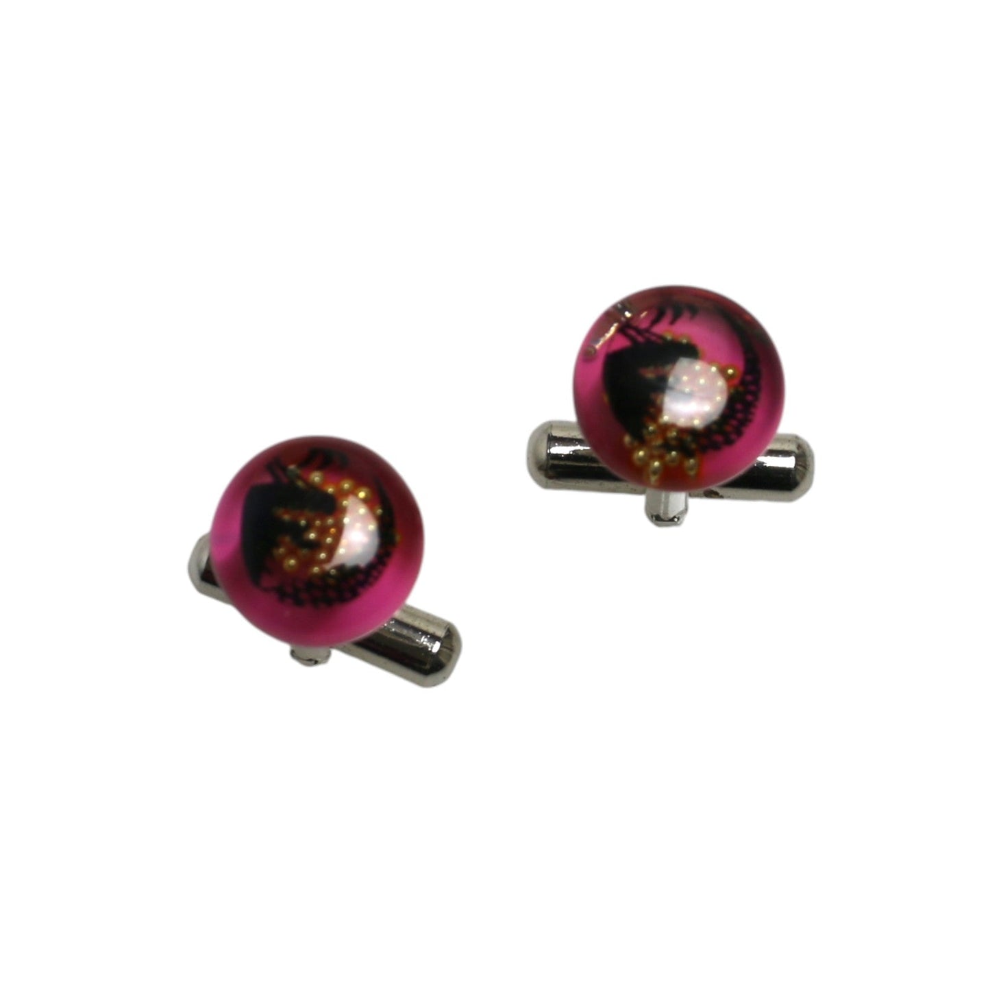 Cufflinks Dragon Pink Rhodium TAMARUSAN