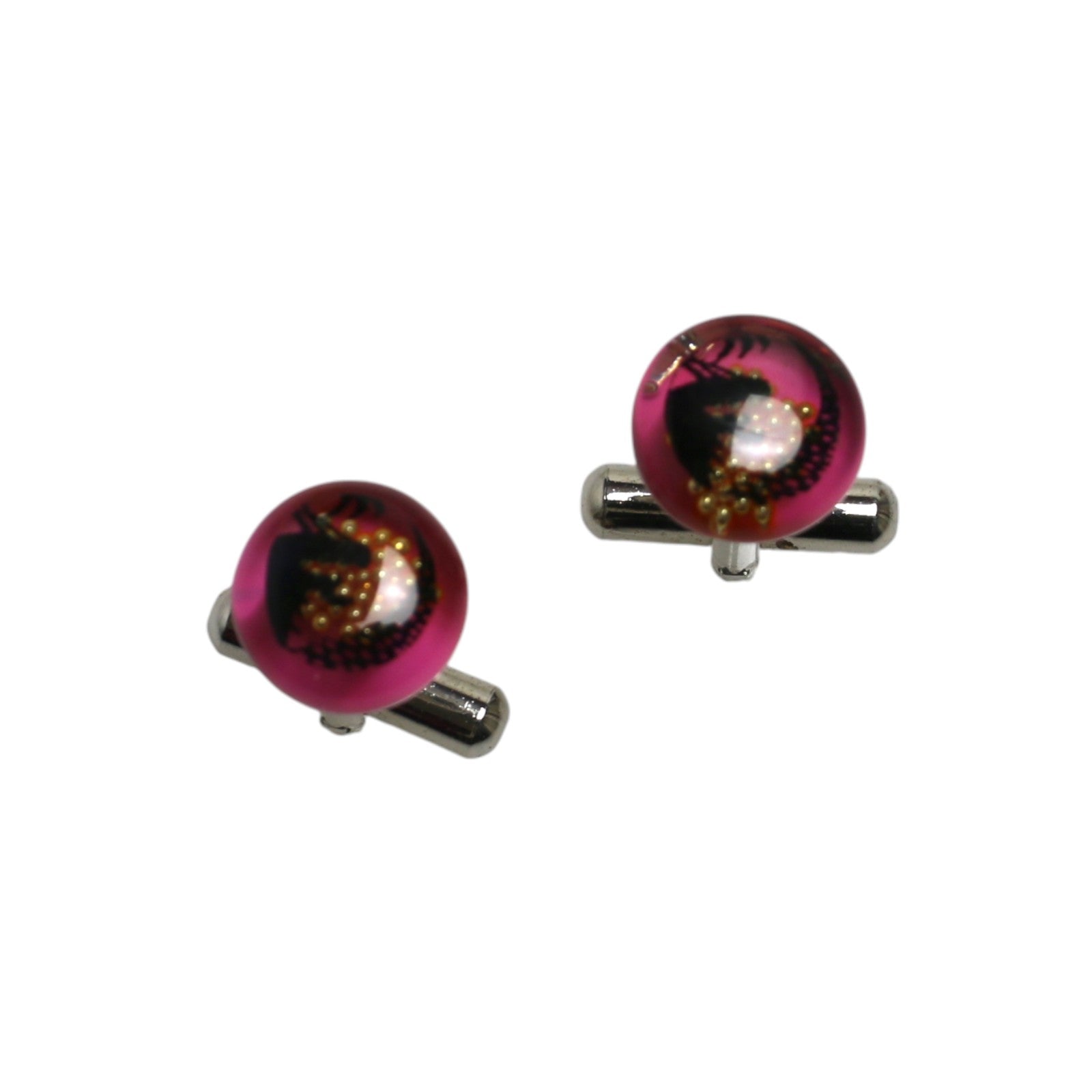 Cufflinks Dragon Pink Rhodium TAMARUSAN