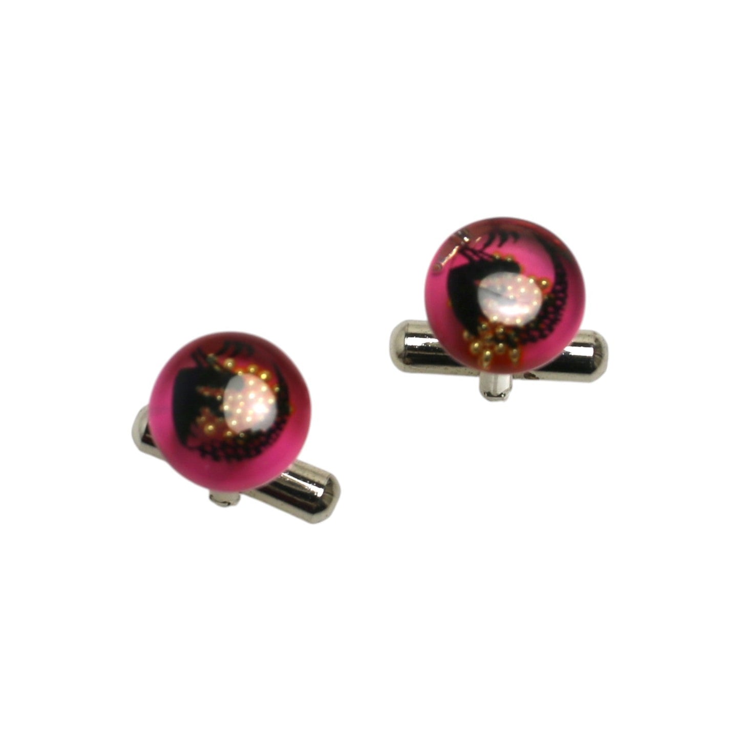 Cufflinks Dragon Pink Rhodium TAMARUSAN