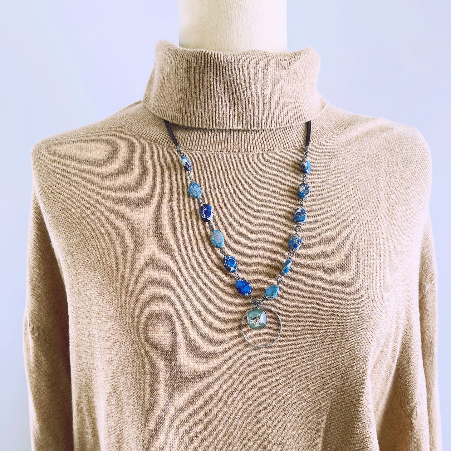 Glasses Holder Necklace Dragonfly Blue TAMARUSAN