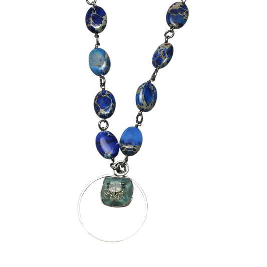 Glasses Holder Necklace Dragonfly Blue TAMARUSAN