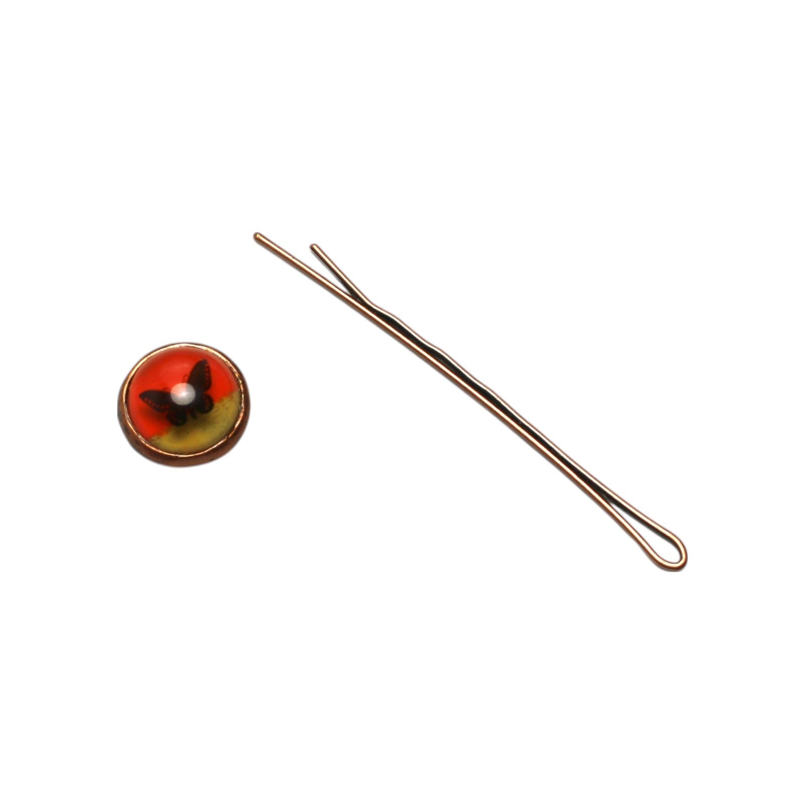 Hairpin Round Butterfly  Orange Yellow TAMARUSAN