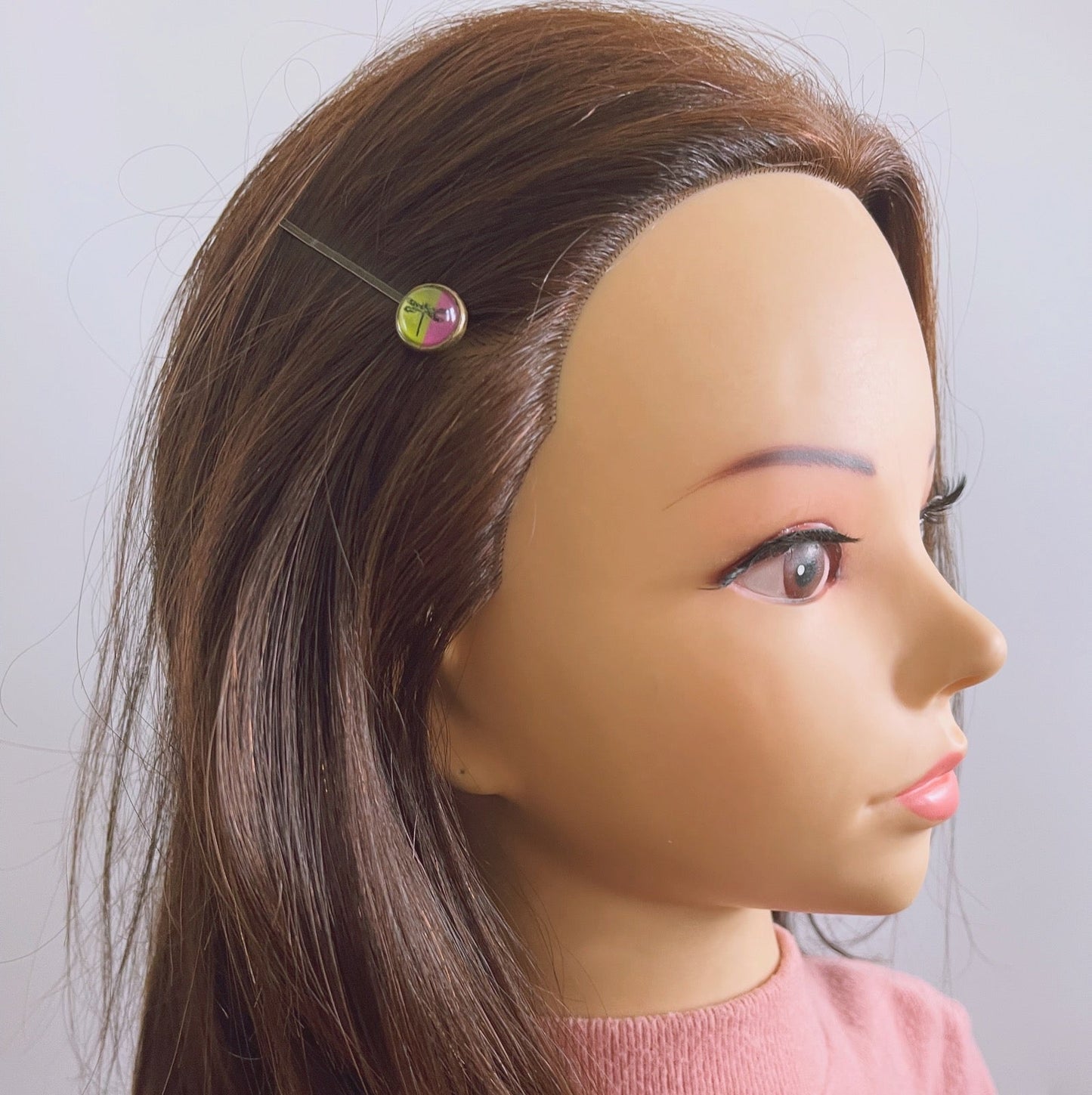 Hairpin Dragonfly Bicolor Pink Green TAMARUSAN