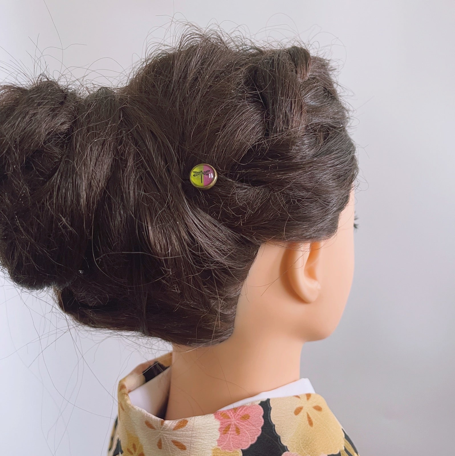 Hairpin Dragonfly Bicolor Pink Green TAMARUSAN