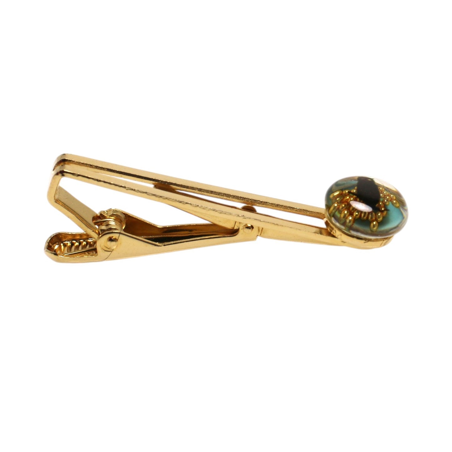 Necktie Pin Owl 24k Gold Turquoise Blue TAMARUSAN