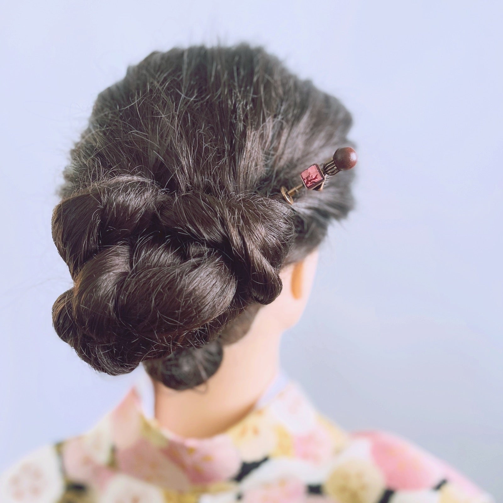 Changeable Hair Stick Pink Red Coral Wooden TAMARUSAN