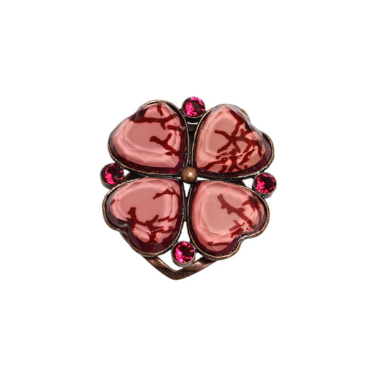 Scarf Clip Pink Flower Coral TAMARUSAN