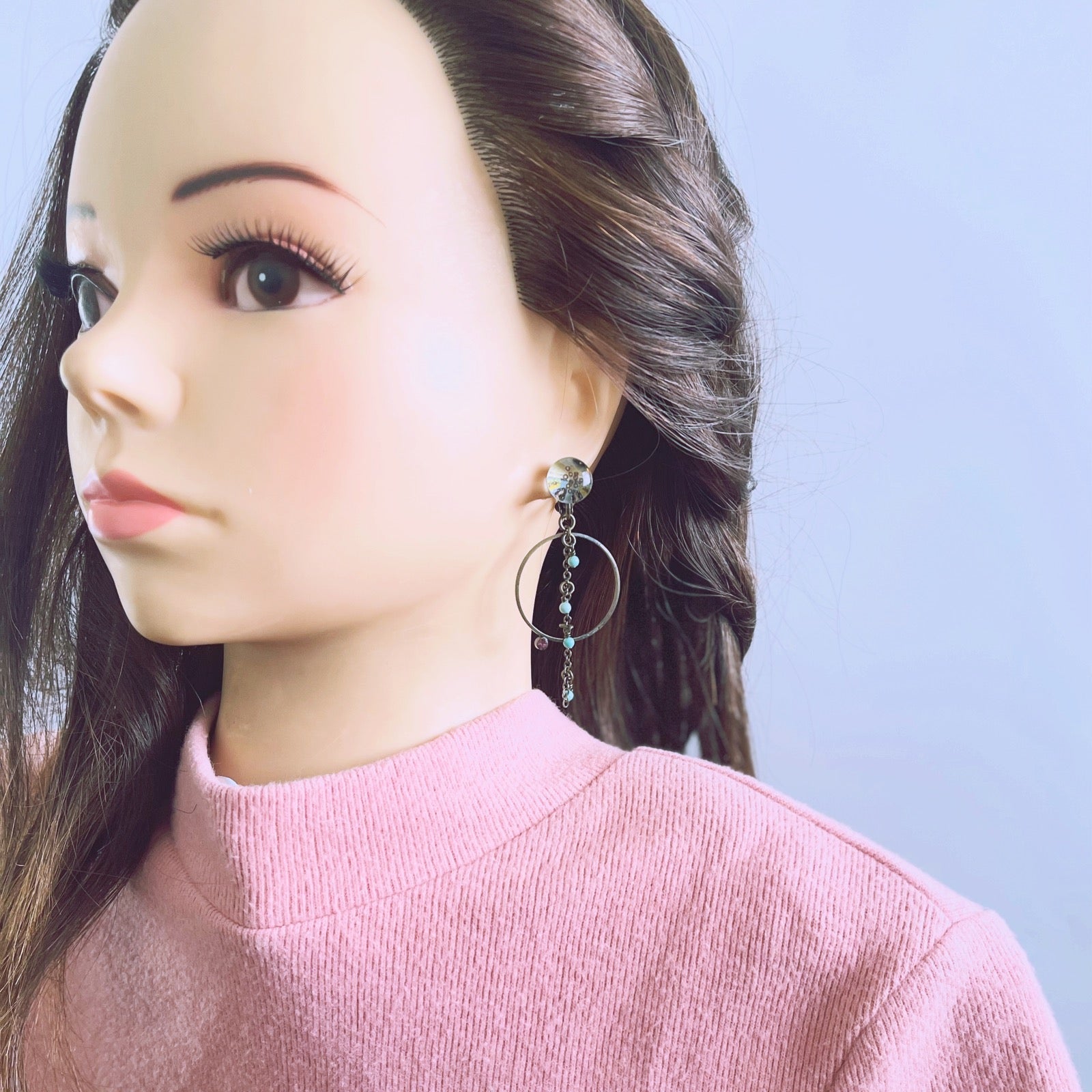 Hoop Earrings Turquoise Green TAMARUSAN