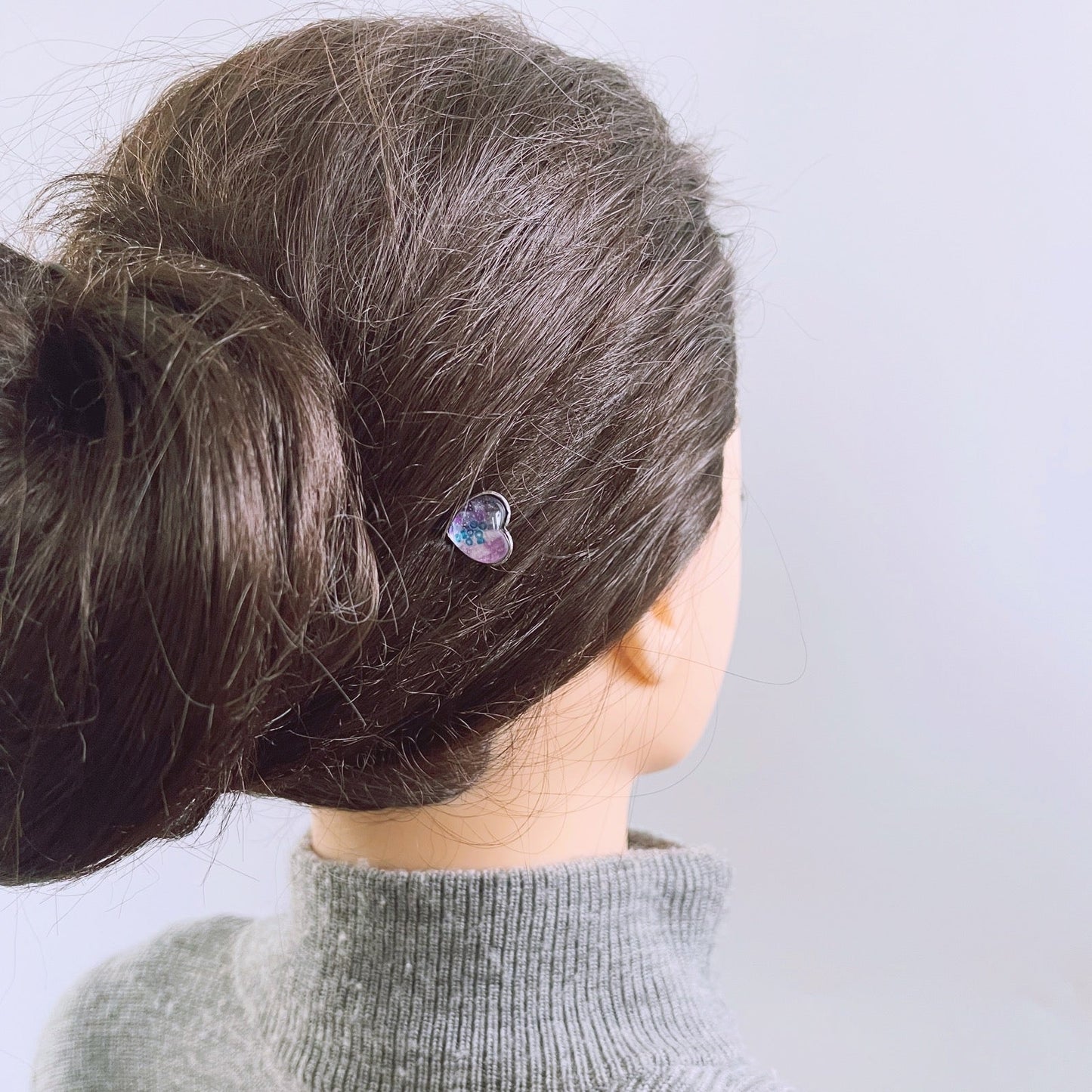 Hairpin Heart Purple Resin TAMARUSAN