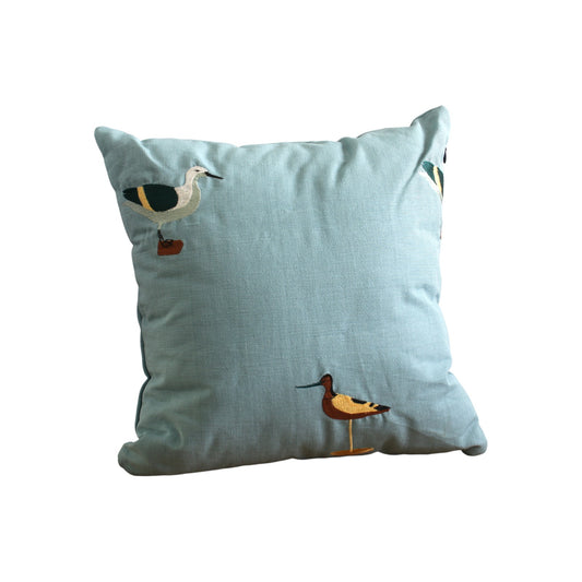Duck Cushion Light Blue Embroidery Lotus Root