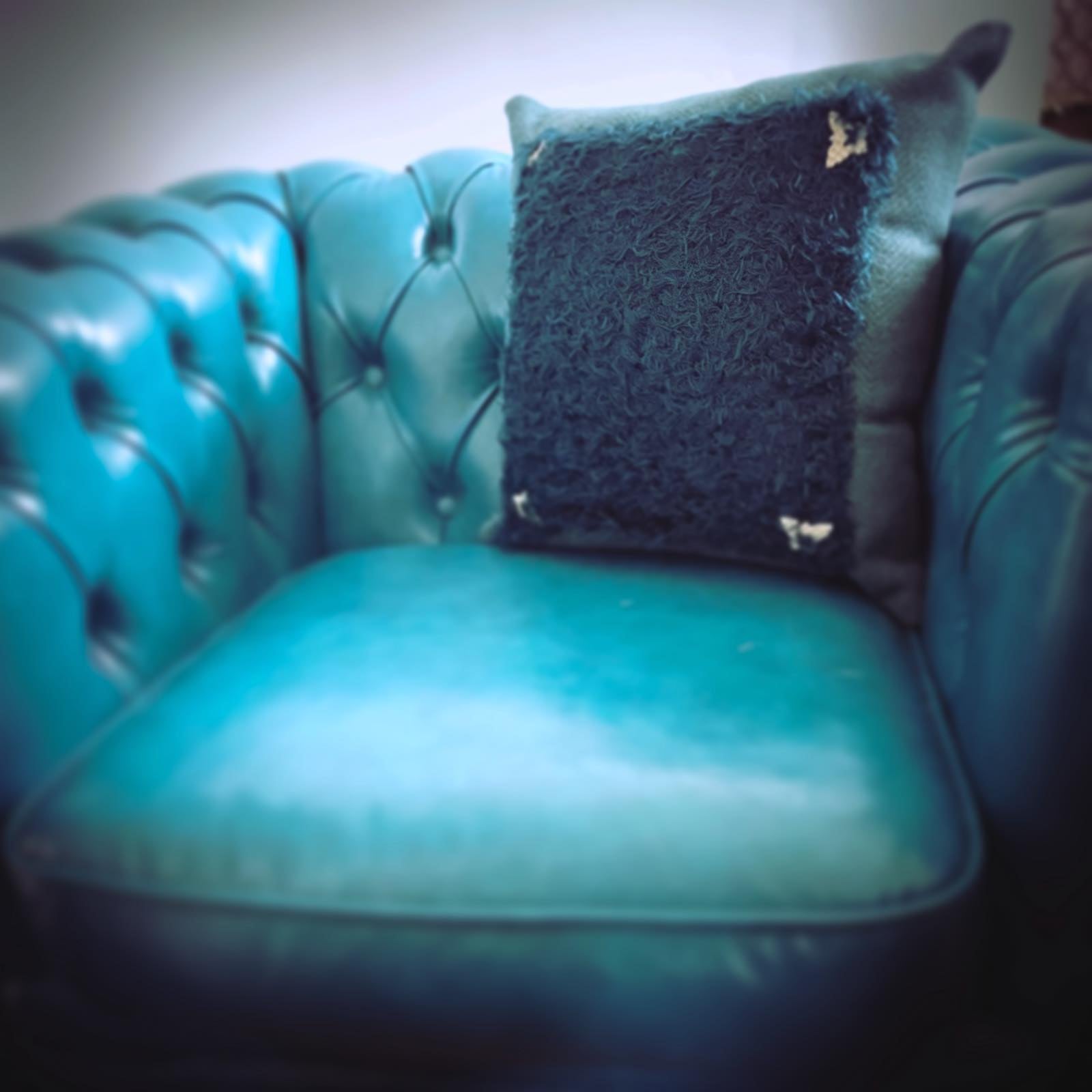 Cushion Knit Wool Butterfly Blue TAMARUSAN