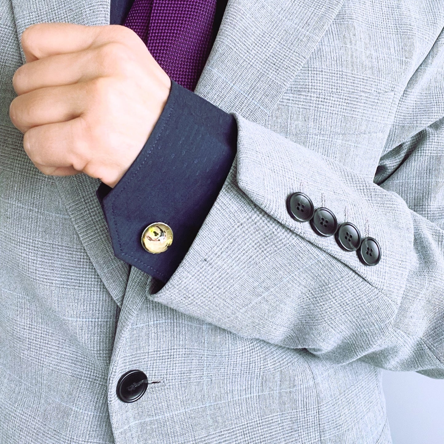 Cuff Links Gray Pattern