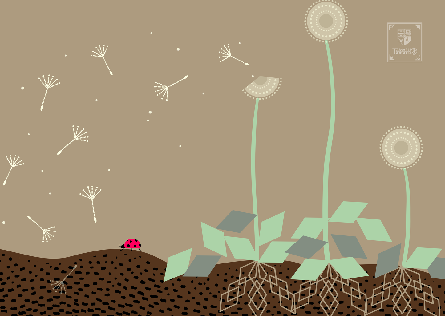 Dandelion Seeds Drifting in the Wind TAMARUSAN