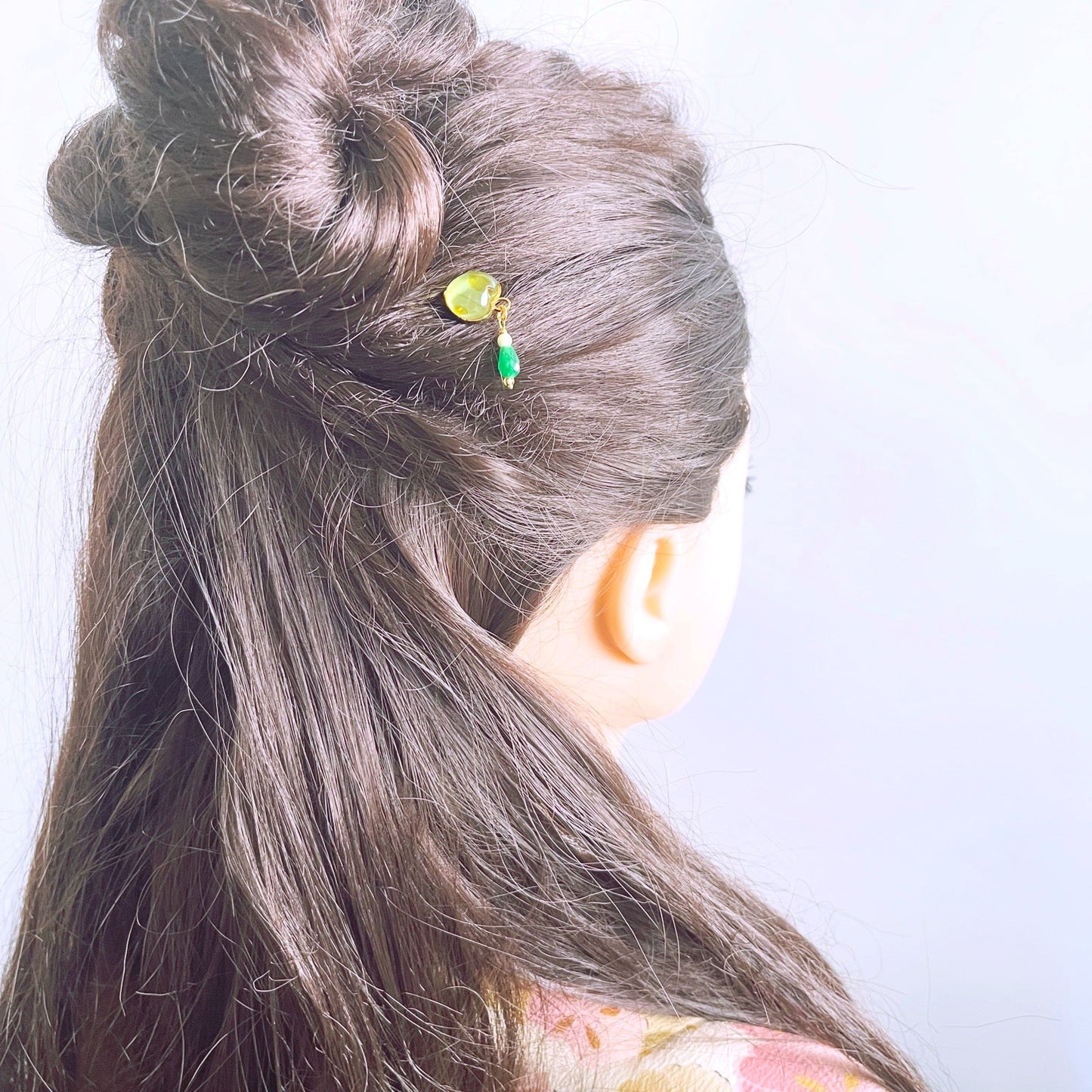 Hairpin Agate Onyx Gold Heart Green TAMARUSAN