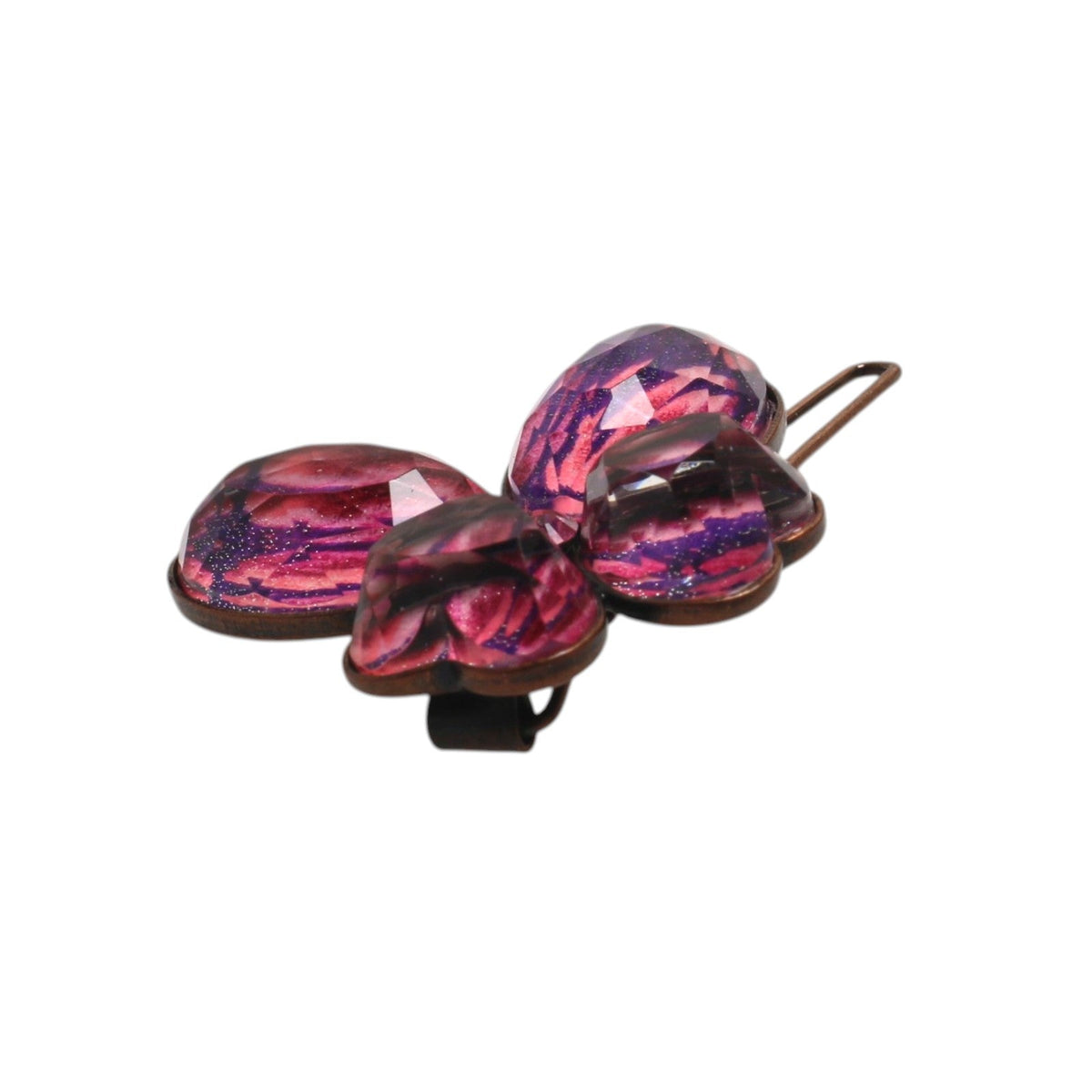 Snap Clip Pink Heart Rhinestone TAMARUSAN