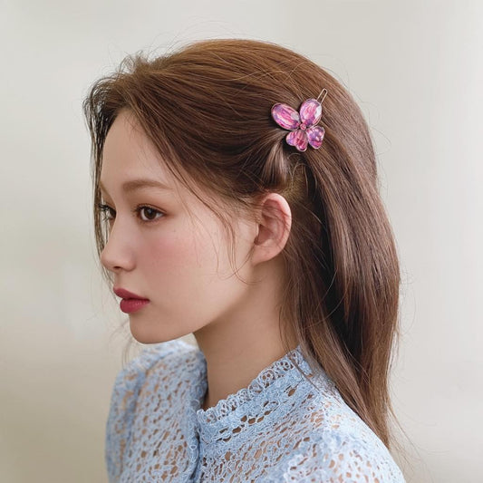 Butterfly Snap Clip Pink TAMARUSAN