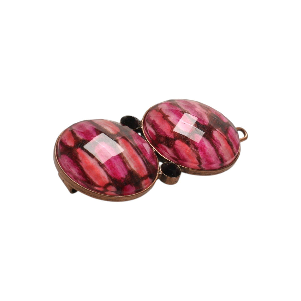 Snap Clip Pink Round Firefly Pattern TAMARUSAN