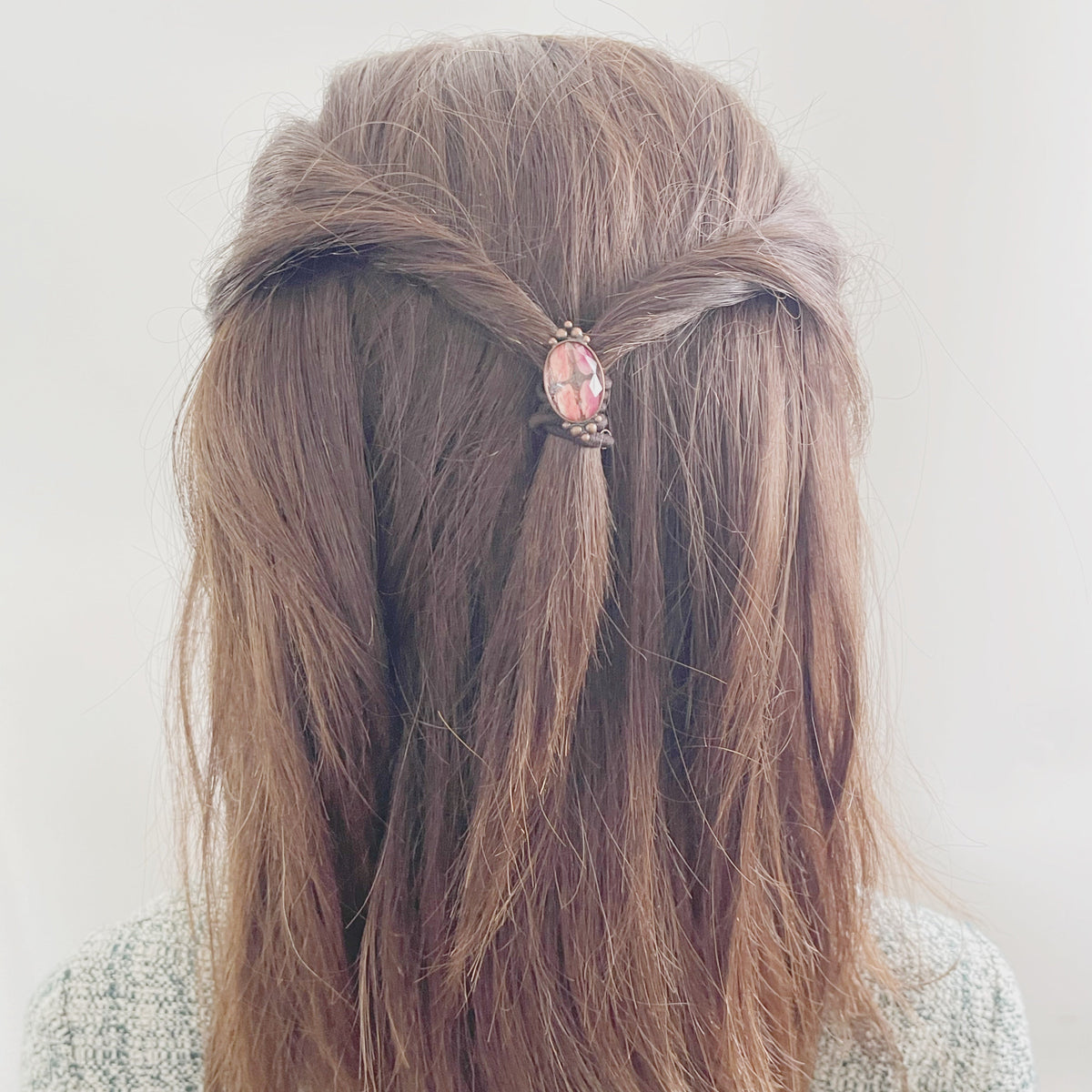Hair Tie Pink Oval Antique Style TAMARUSAN