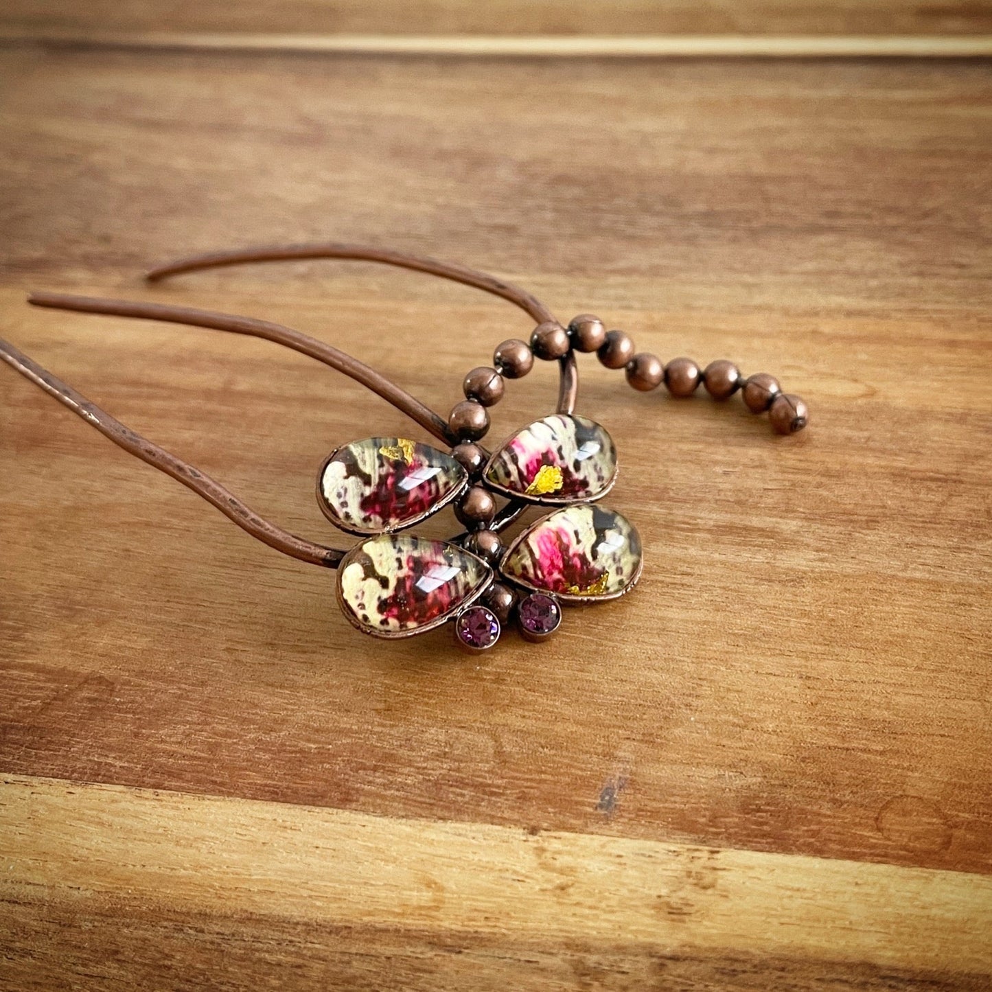 Hair Comb Dinosaur Dragonfly Purple TAMARUSAN