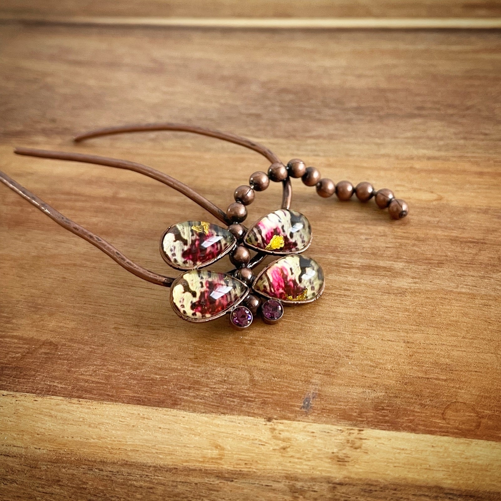 Hair Comb Dinosaur Dragonfly Purple TAMARUSAN