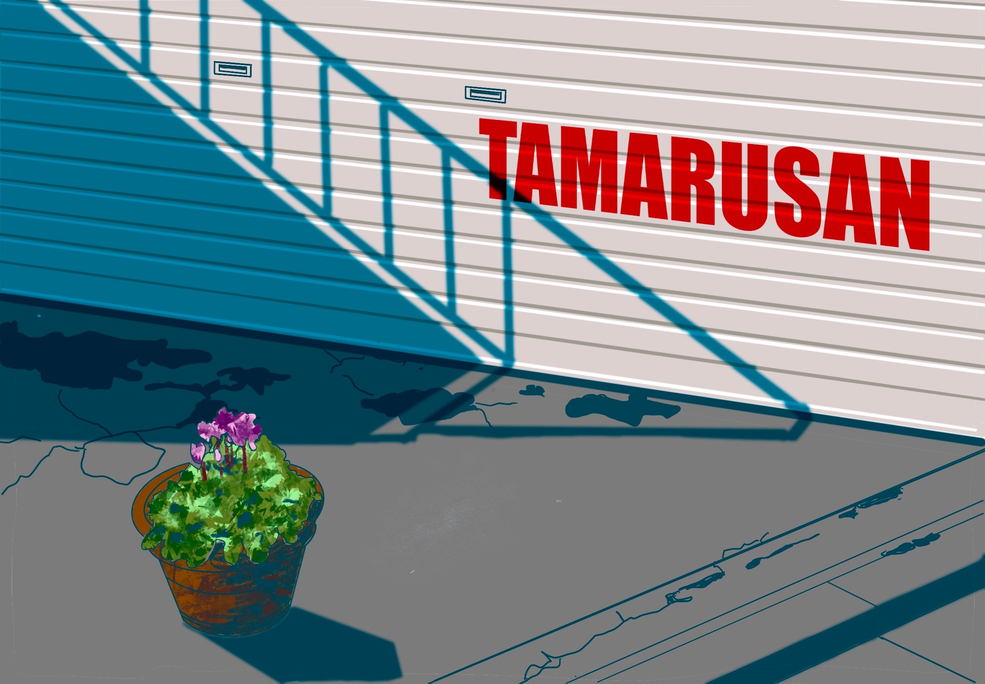 Garage and a Potted Plant TAMARUSAN