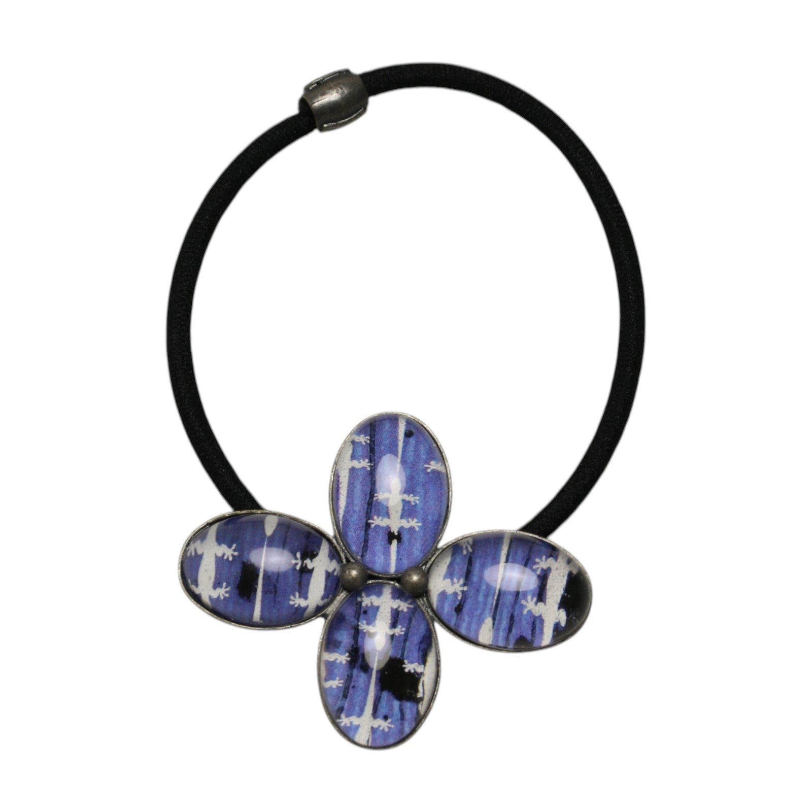 Blue Gecko Flower Ponytail Holder TAMARUSAN