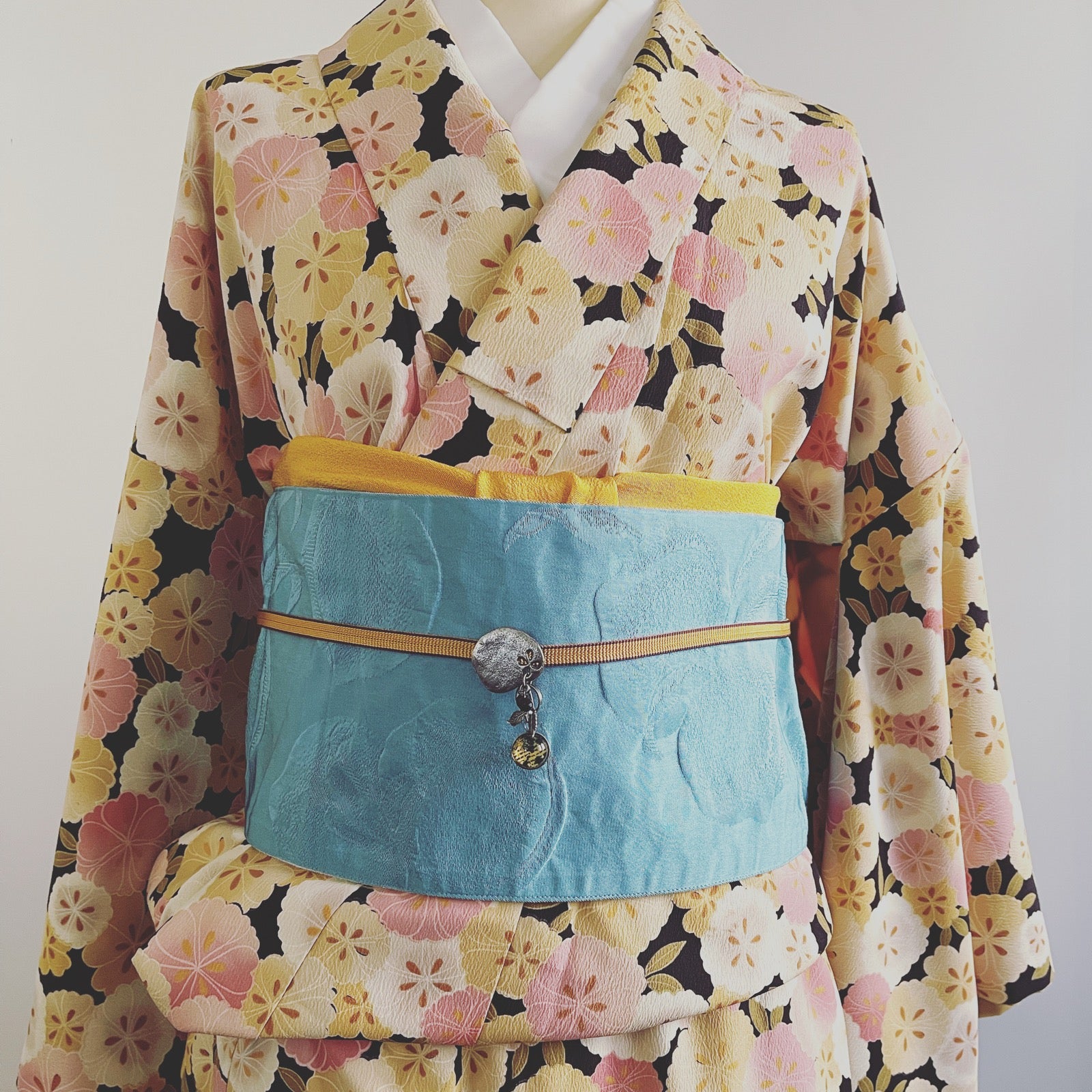 Obidome Dinosaur Blue Kimono TAMARUSAN