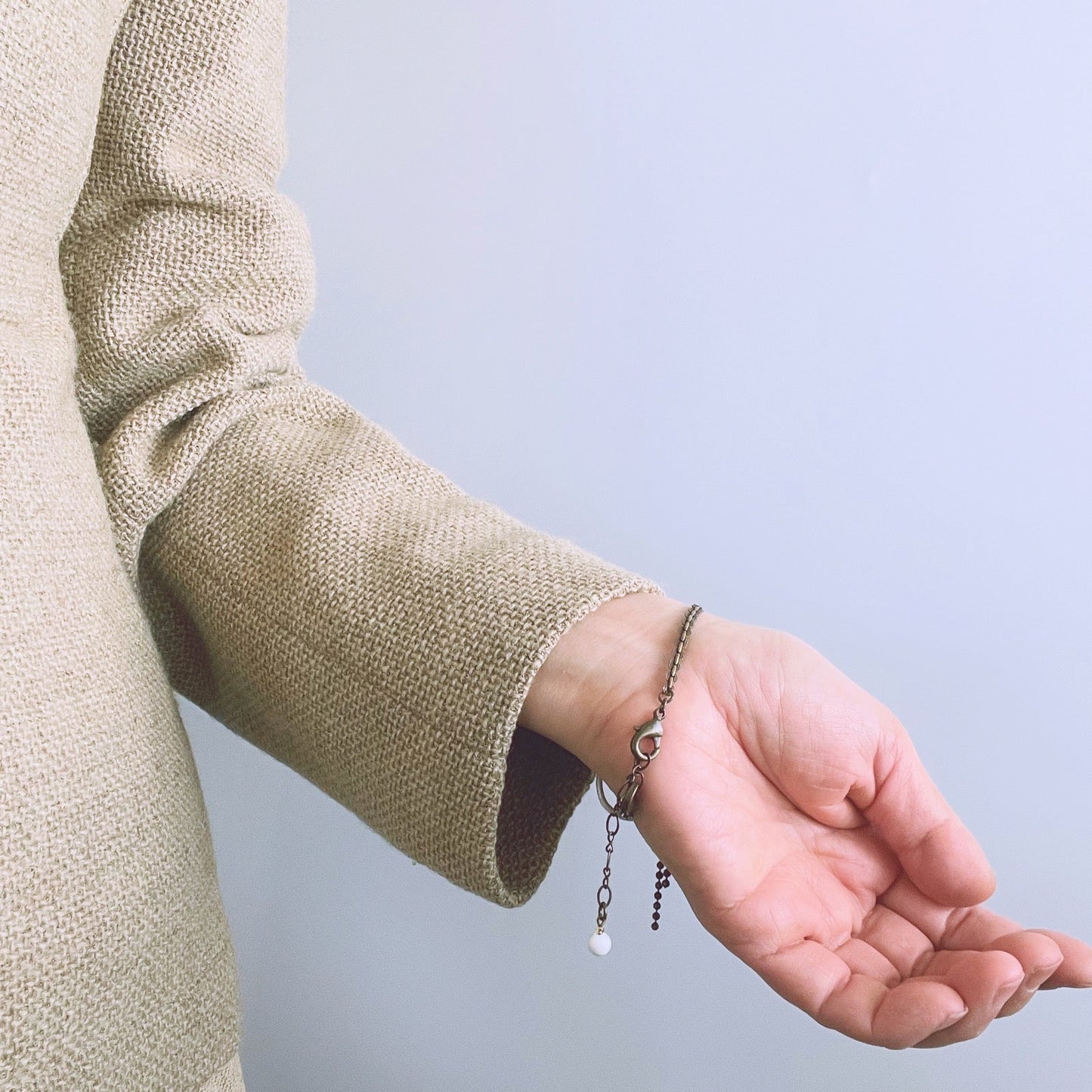 Haorihimo Beige Bracelet Leather TAMARUSAN