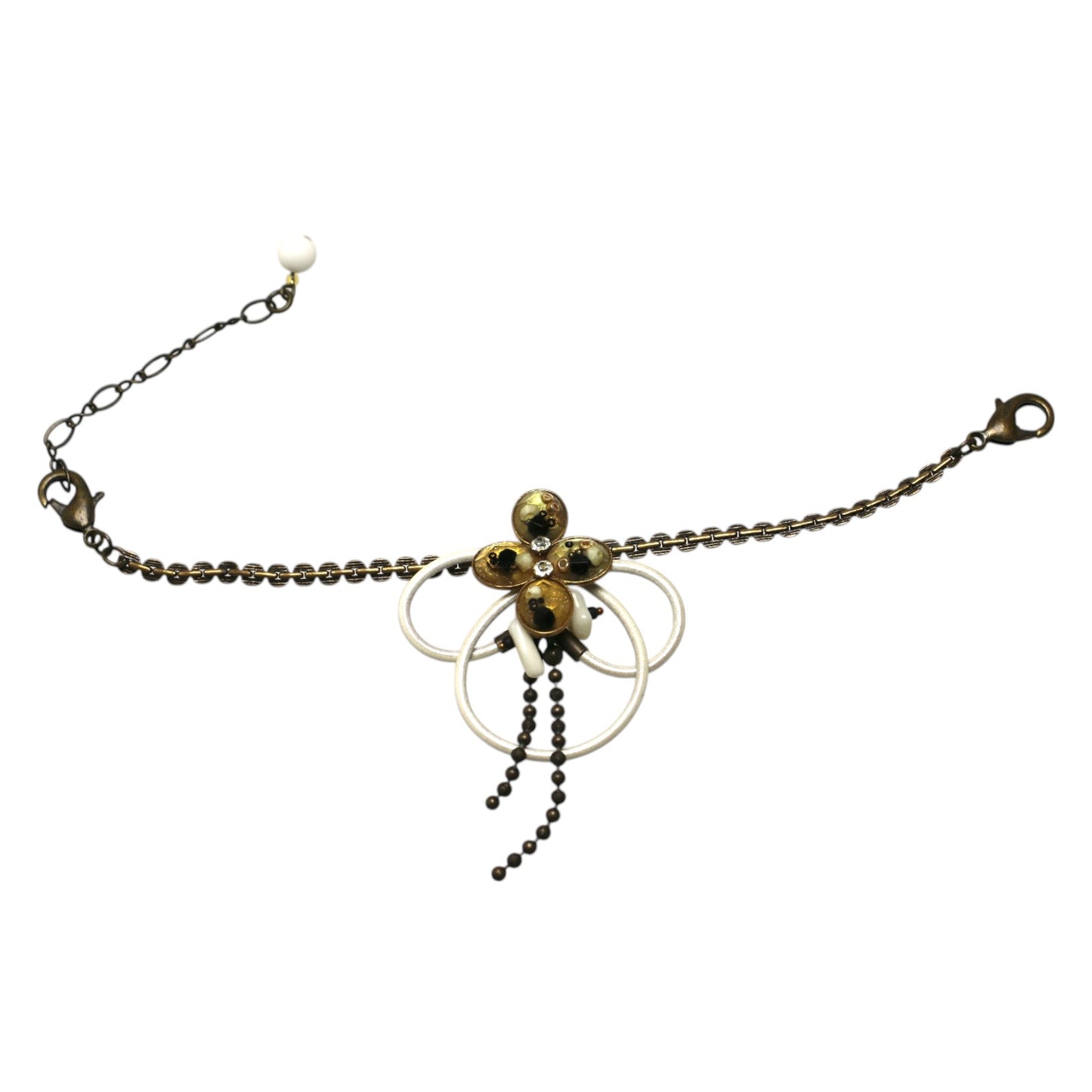 Haorihimo Beige Bracelet Leather