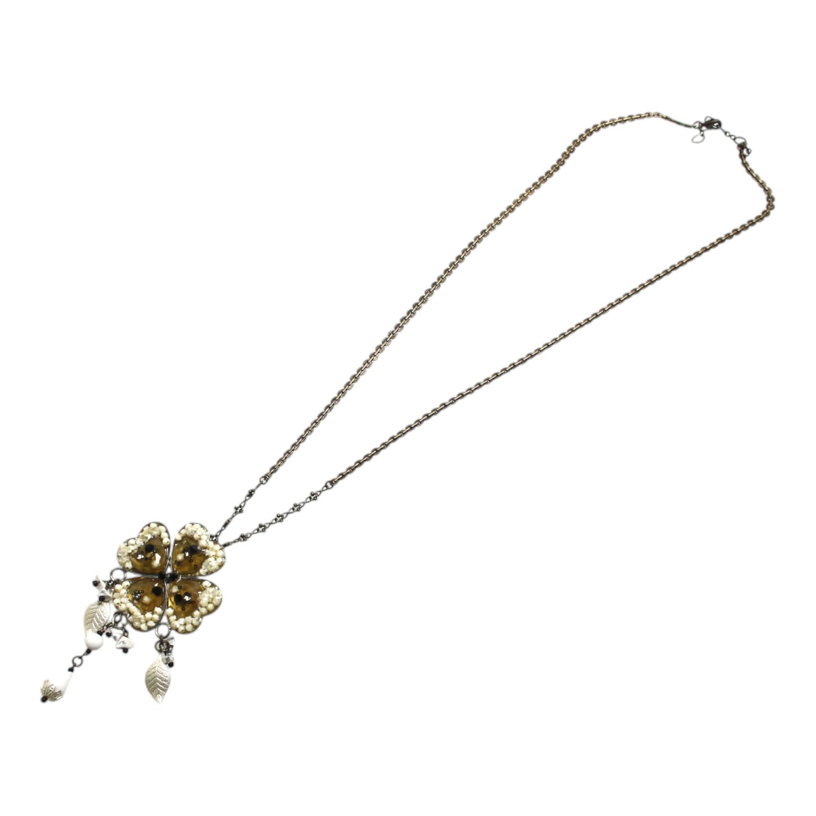 Brooch Necklace Beige Flower TAMARUSAN