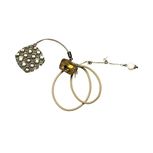 Netsuke Beige Leather Cord Coral TAMARUSAN