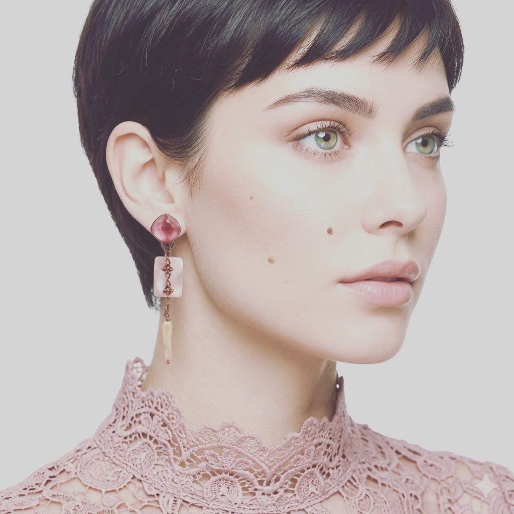 Earrings Shell Sleety Rain Pink TAMARUSAN