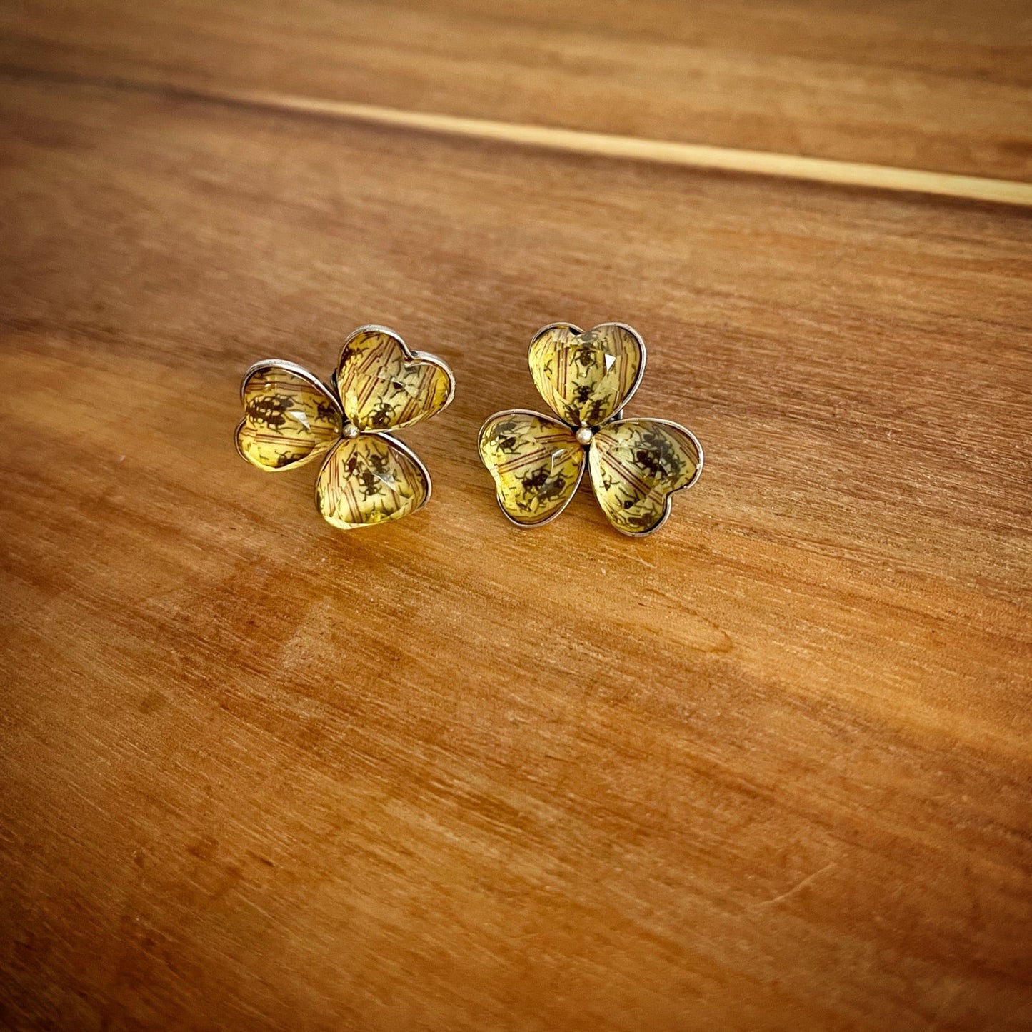 Earrings Violet Tiger Beetle Original Resin Gray TAMARUSAN