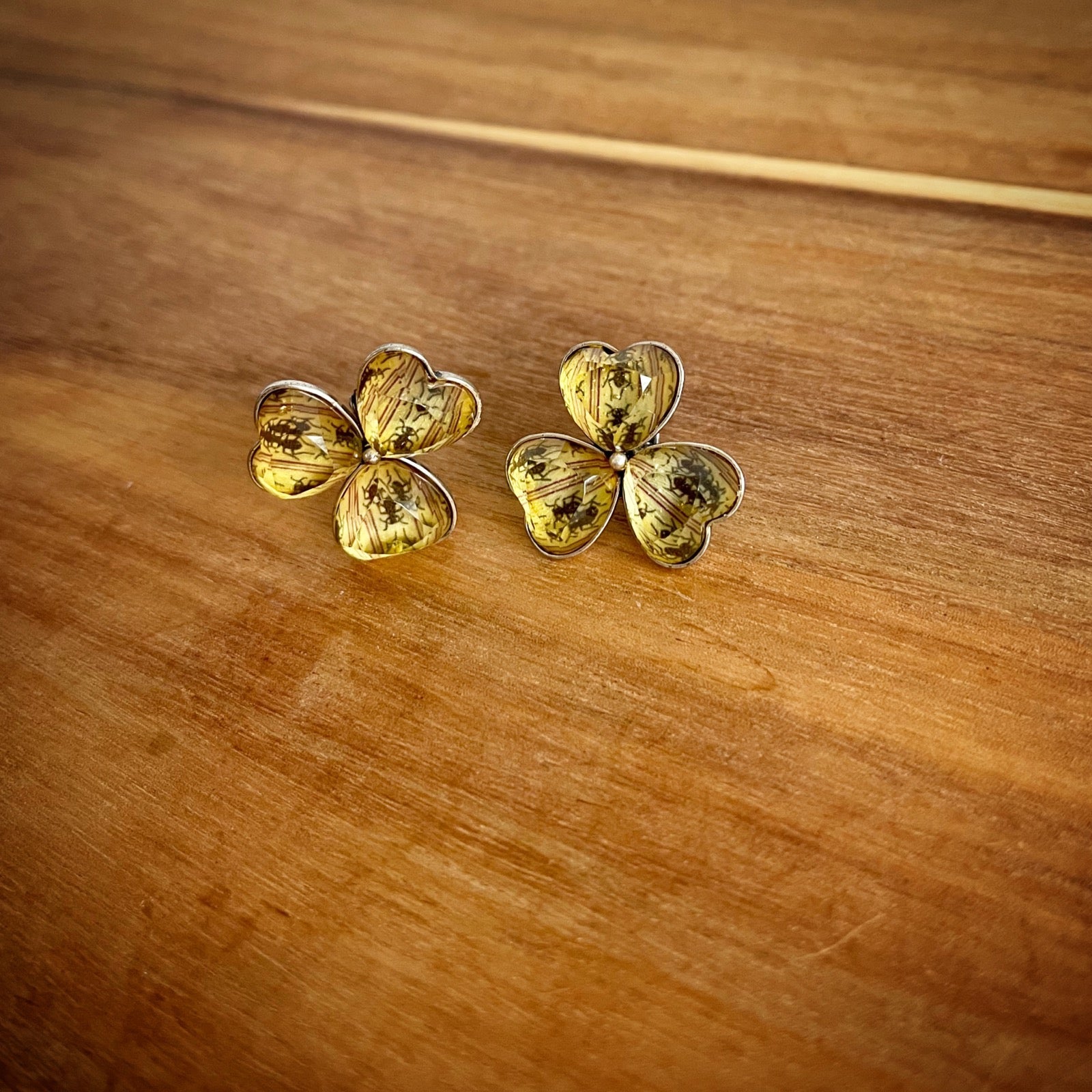 Earrings Violet Tiger Beetle Original Resin Gray TAMARUSAN