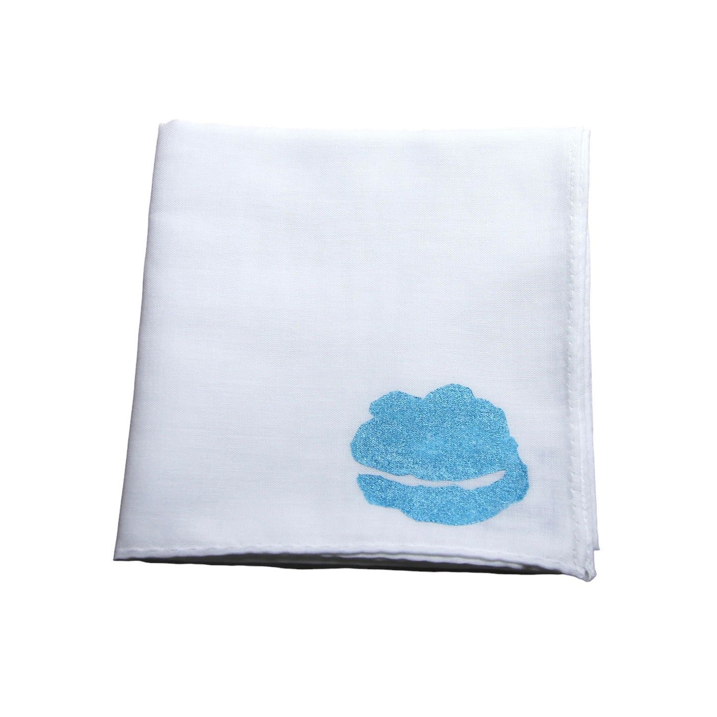 Pañuelo Crema Puff Estampado Mano Blanco