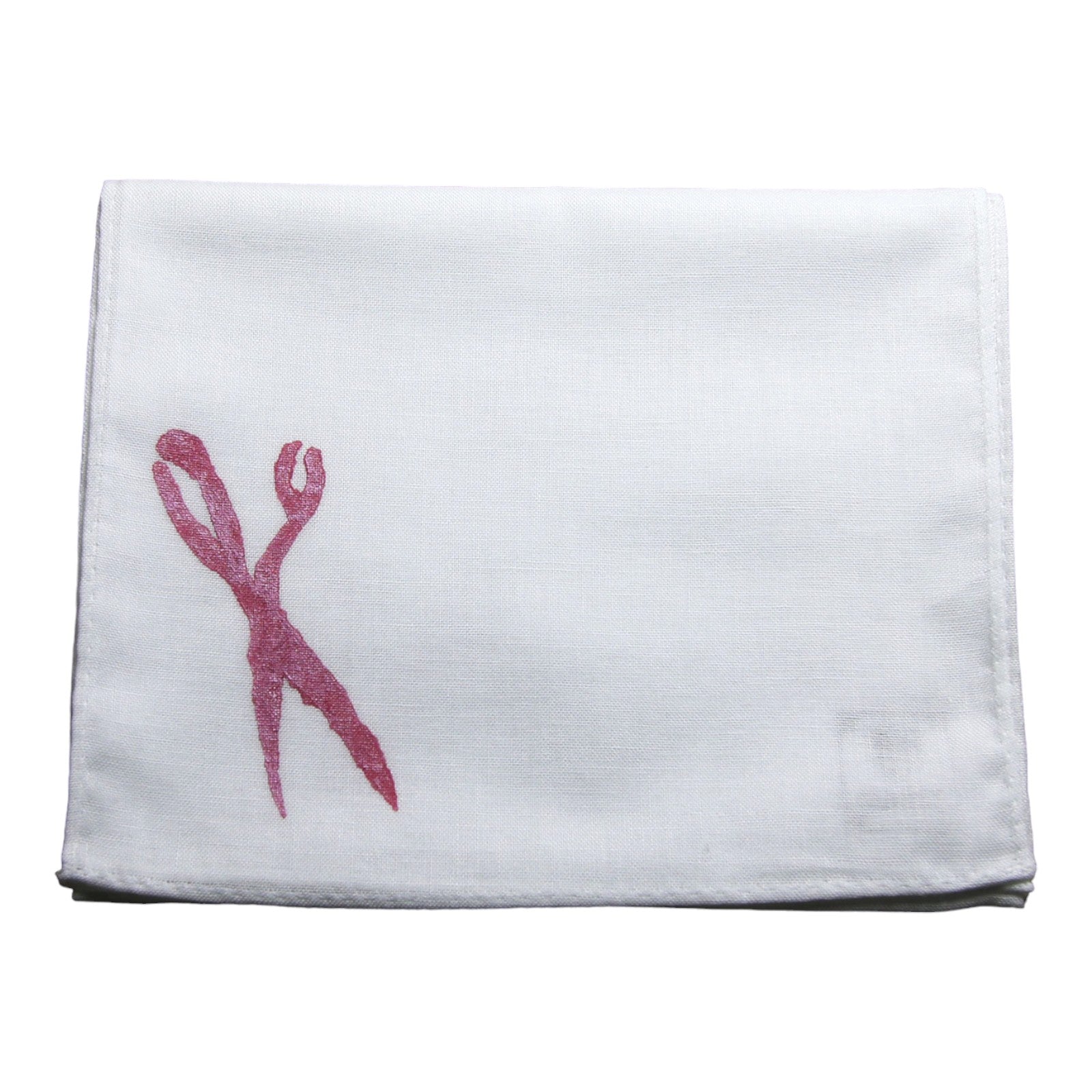 Handkerchief Scissors Hand Print White TAMARUSAN