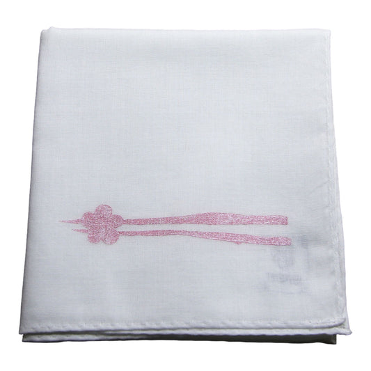 Handkerchief Chopstick Ornament Hand Print White