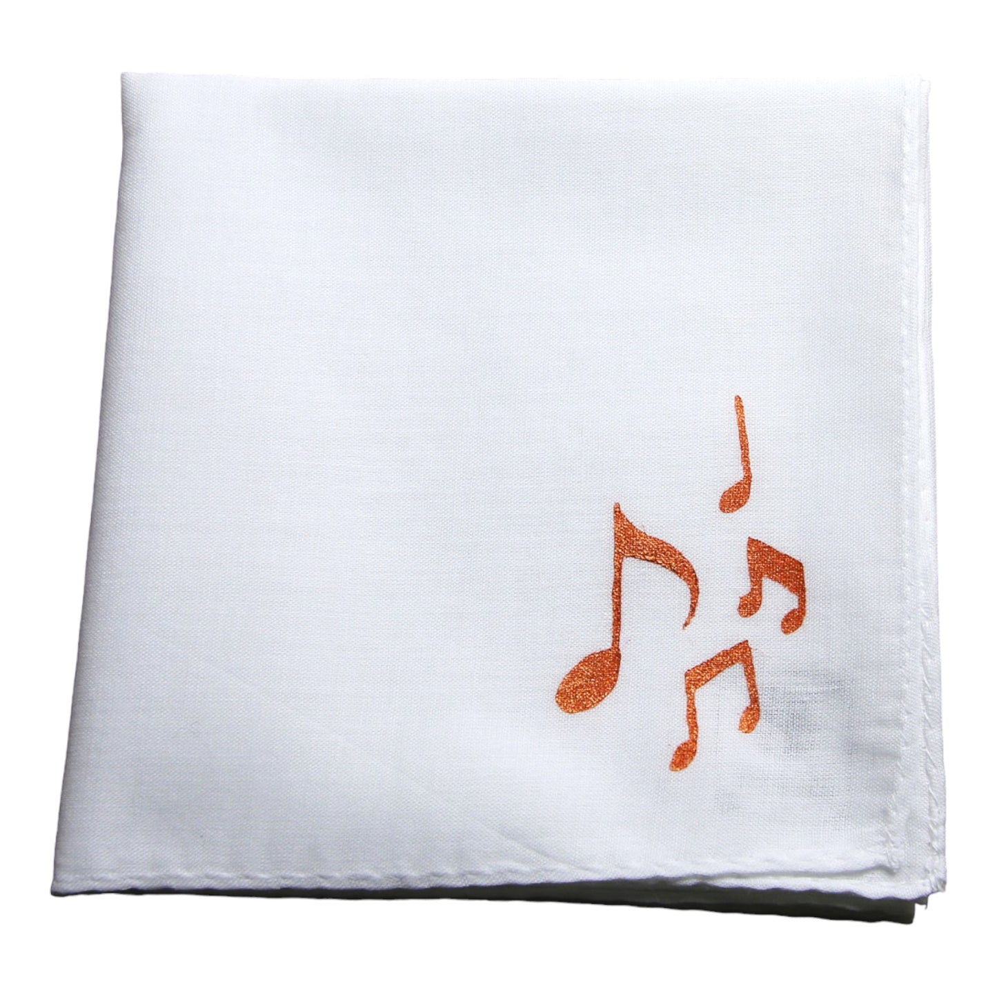 Handkerchief Musical Note Hand Print White