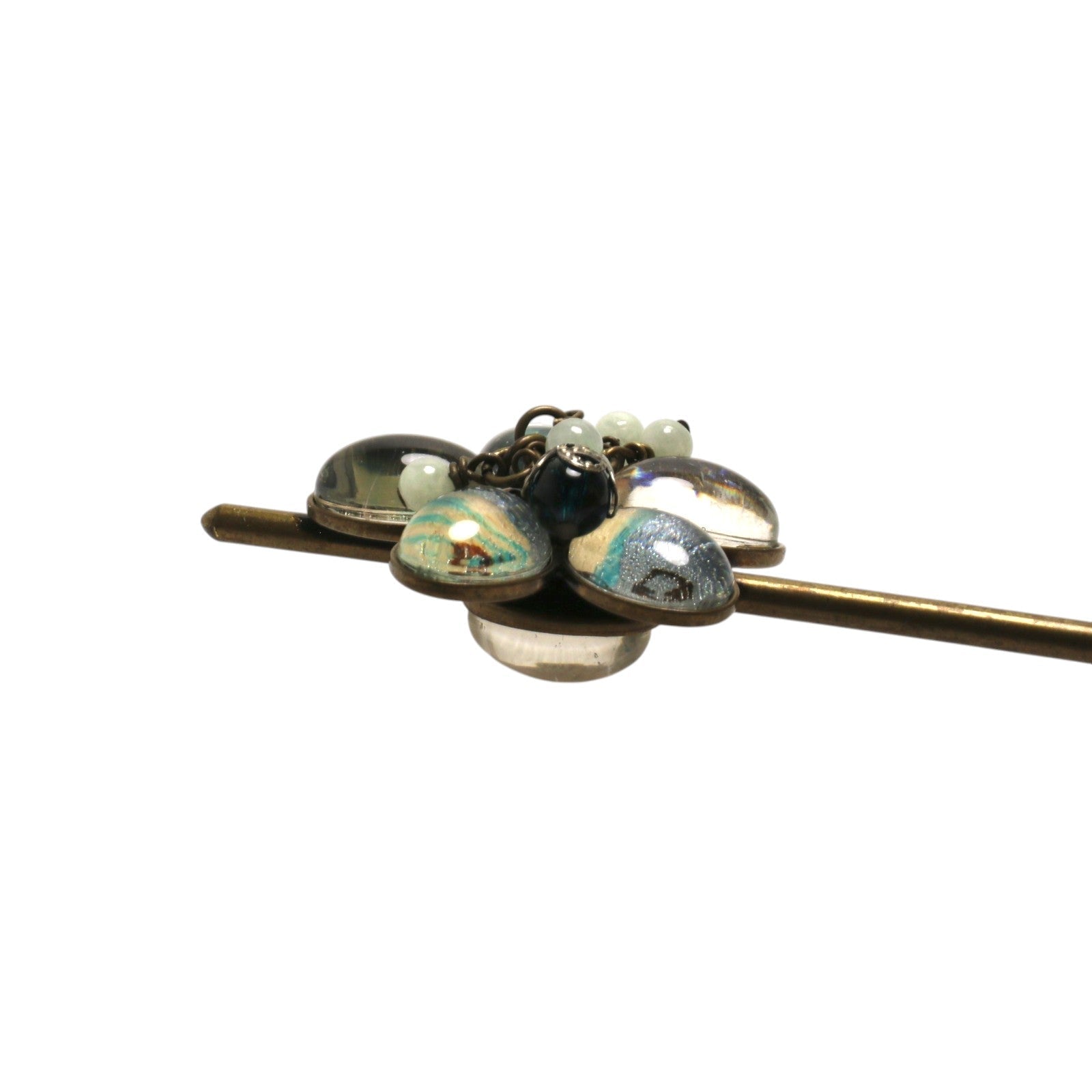 Double Prong Kanzashi Quatrefoil Light Blue TAMARUSAN