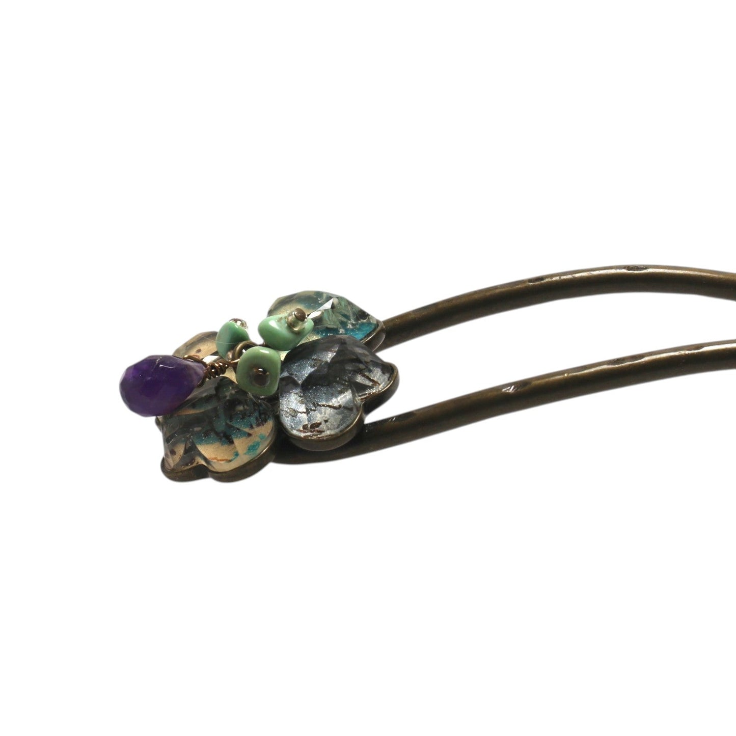 Double Prong Kanzashi Quatrefoil Light Blue TAMARUSAN