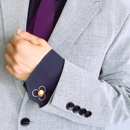 Cuff Links Pink Flower