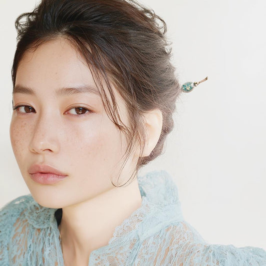 Stick Hairpin Emerald Japanese Style TAMARUSAN
