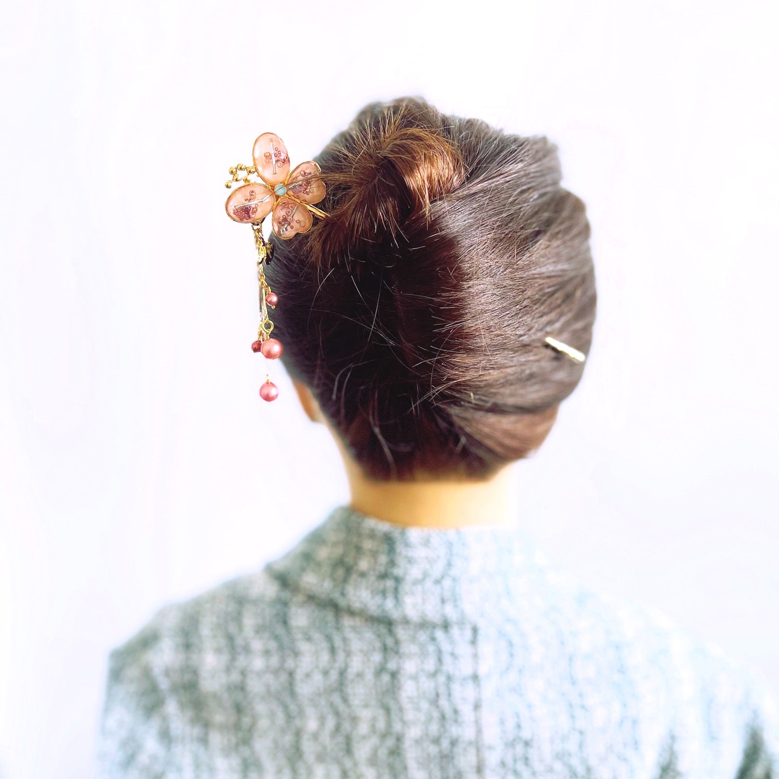 One Stick Hairpin Pink Butterfly TAMARUSAN