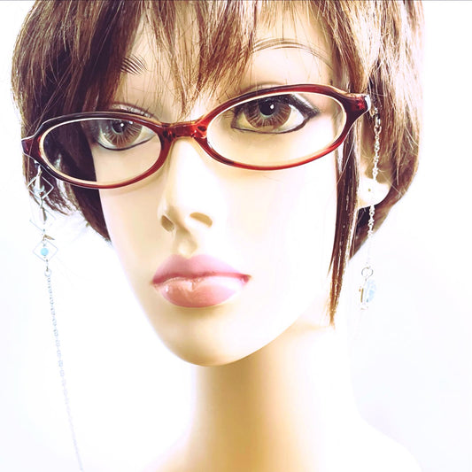 Glasses Chain Kanoko Light Blue Rhodium TAMARUSAN
